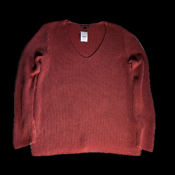 J. Crew Mercantile Ribbed V-Neck Pullover Sweater, Heather Pumpkin (NWT) - Picture 4 of 8